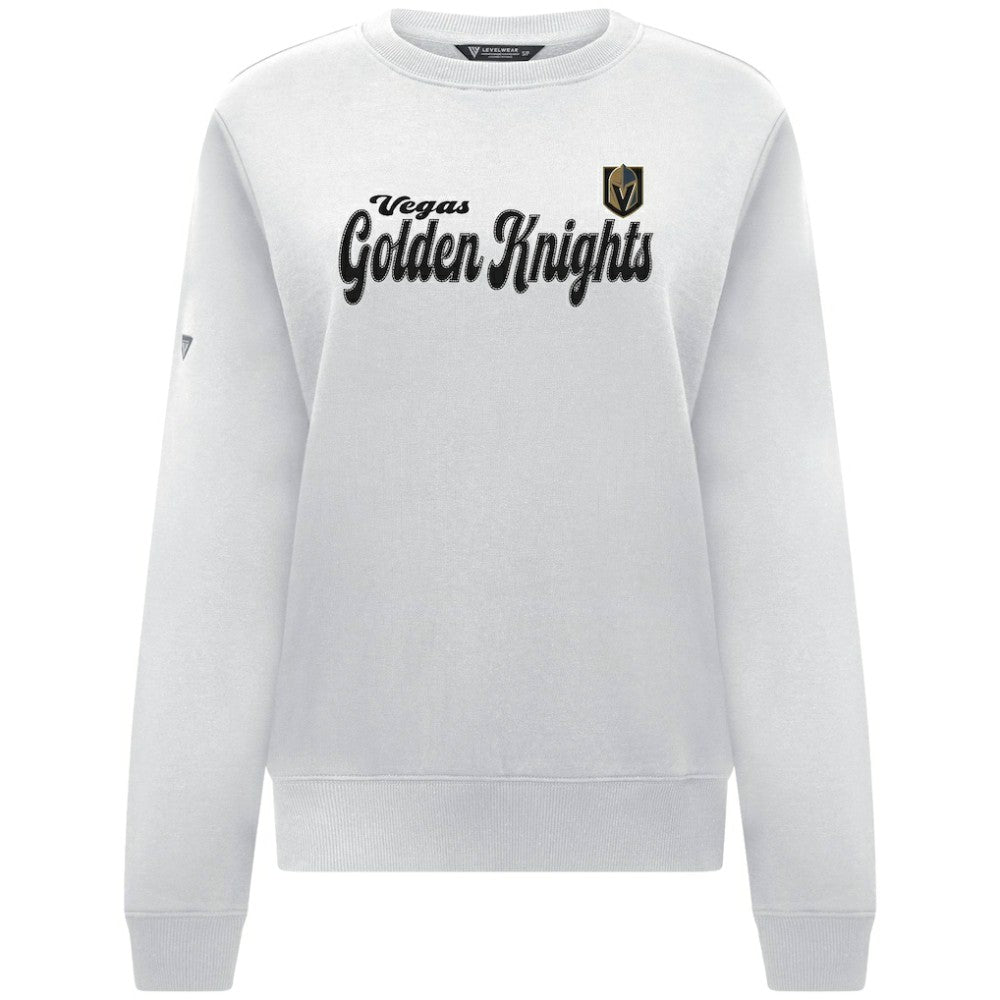 Vegas Golden Knights Levelwear Women's Yvette Big Script Tri-Blend Sweatshirt - White | NHL online