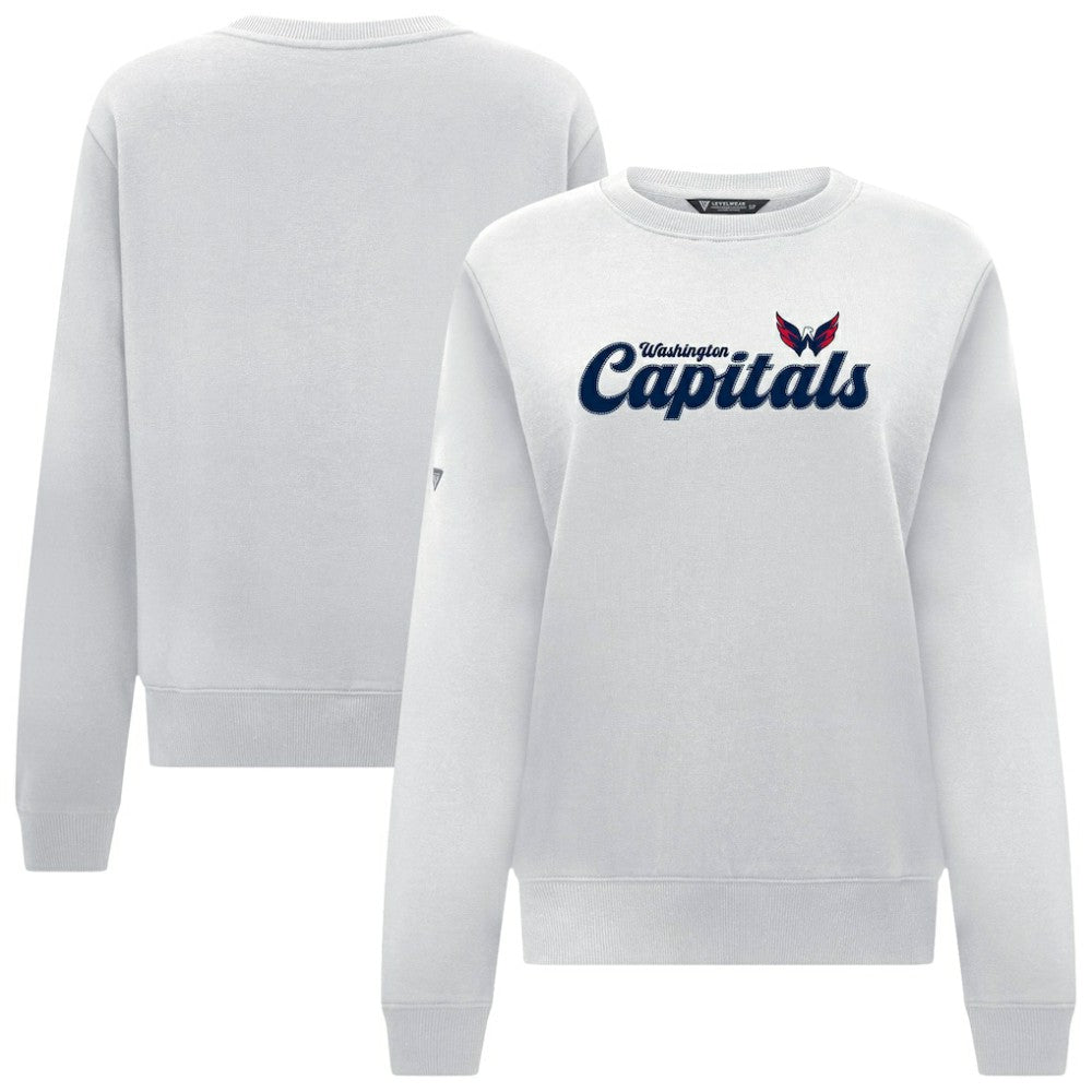 Washington Capitals Levelwear Women's Yvette Big Script Tri-Blend Sweatshirt - White | NHL discount