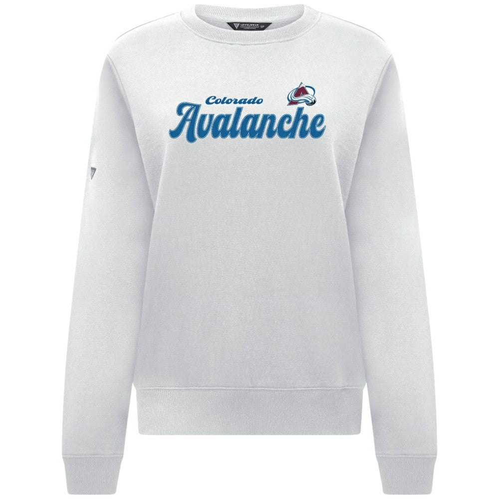 Colorado Avalanche Levelwear Women's Yvette Big Script Tri-Blend Sweatshirt - White | NHL sale