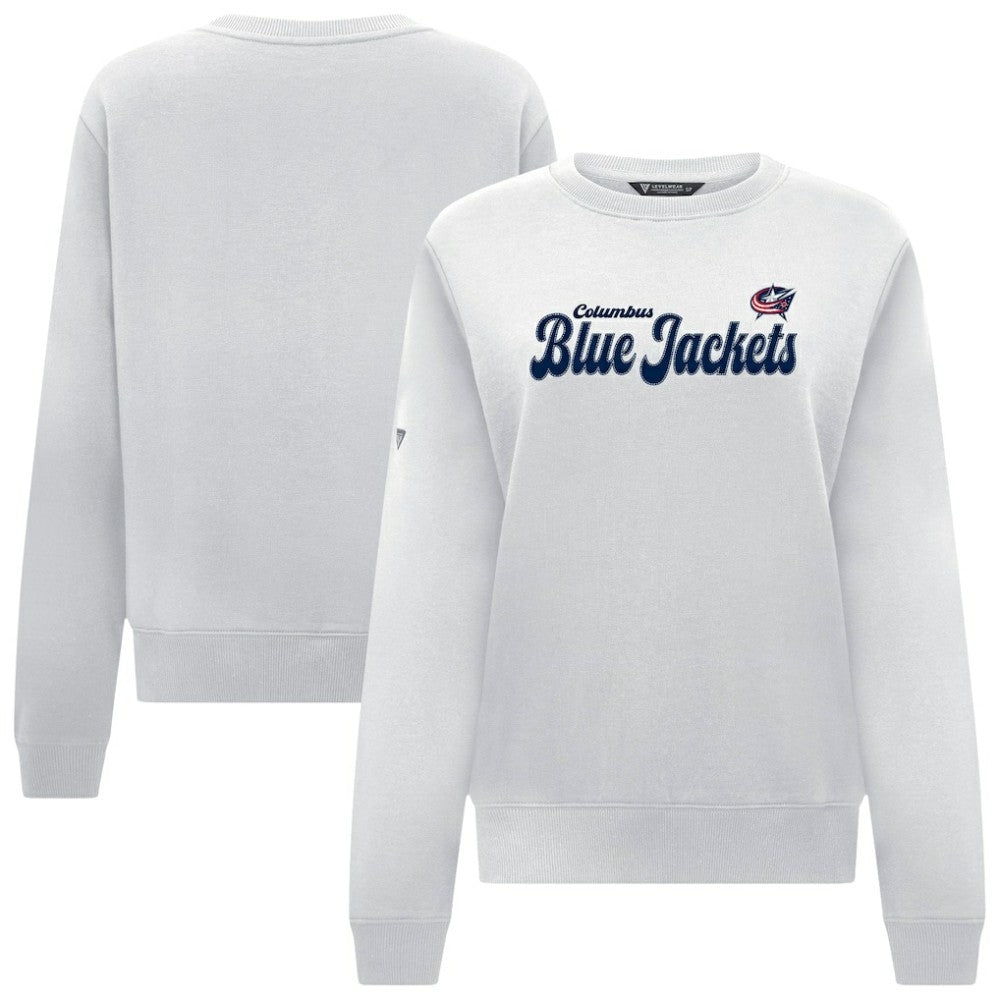 Columbus Blue Jackets Levelwear Women's Yvette Big Script Tri-Blend Sweatshirt - White | NHL online