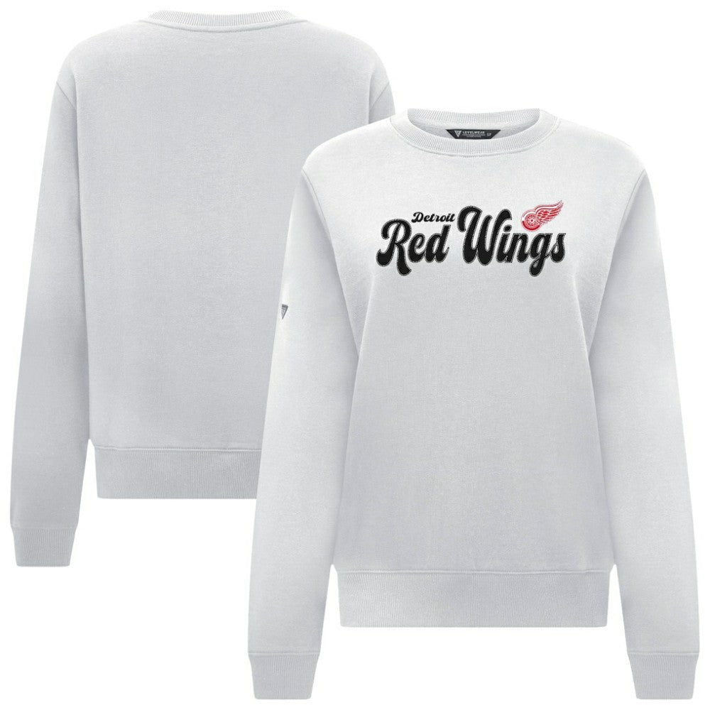 Detroit Red Wings Levelwear Women's Yvette Big Script Tri-Blend Sweatshirt - White | NHL near me