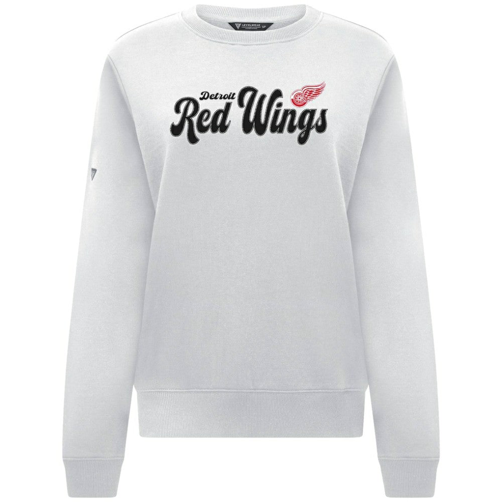 Detroit Red Wings Levelwear Women's Yvette Big Script Tri-Blend Sweatshirt - White | NHL near me