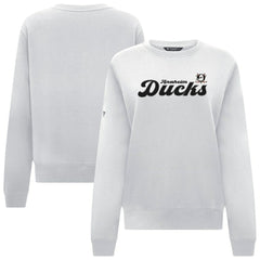 Anaheim Ducks Levelwear Women's Yvette Big Script Tri-Blend Sweatshirt - White | NHL Lifestyle