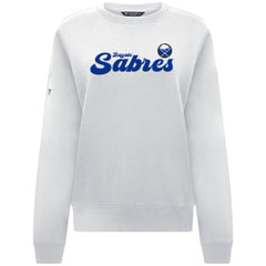 Buffalo Sabres Levelwear Women's Yvette Big Script Tri-Blend Sweatshirt - White | NHL near me