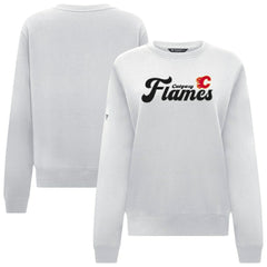 Calgary Flames Levelwear Women's Yvette Big Script Tri-Blend Sweatshirt - White | NHL on sale