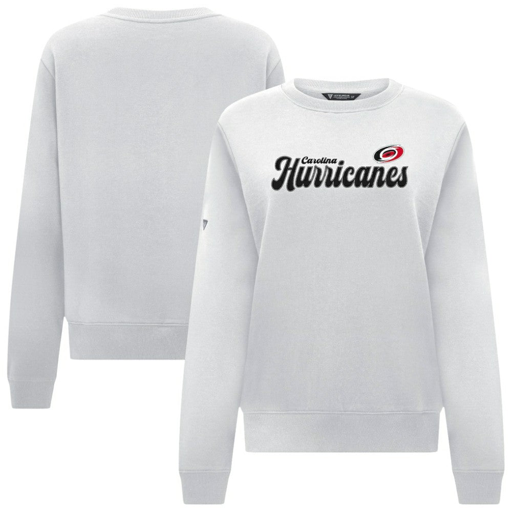 Carolina Hurricanes Levelwear Women's Yvette Big Script Tri-Blend Sweatshirt - White | NHL sale