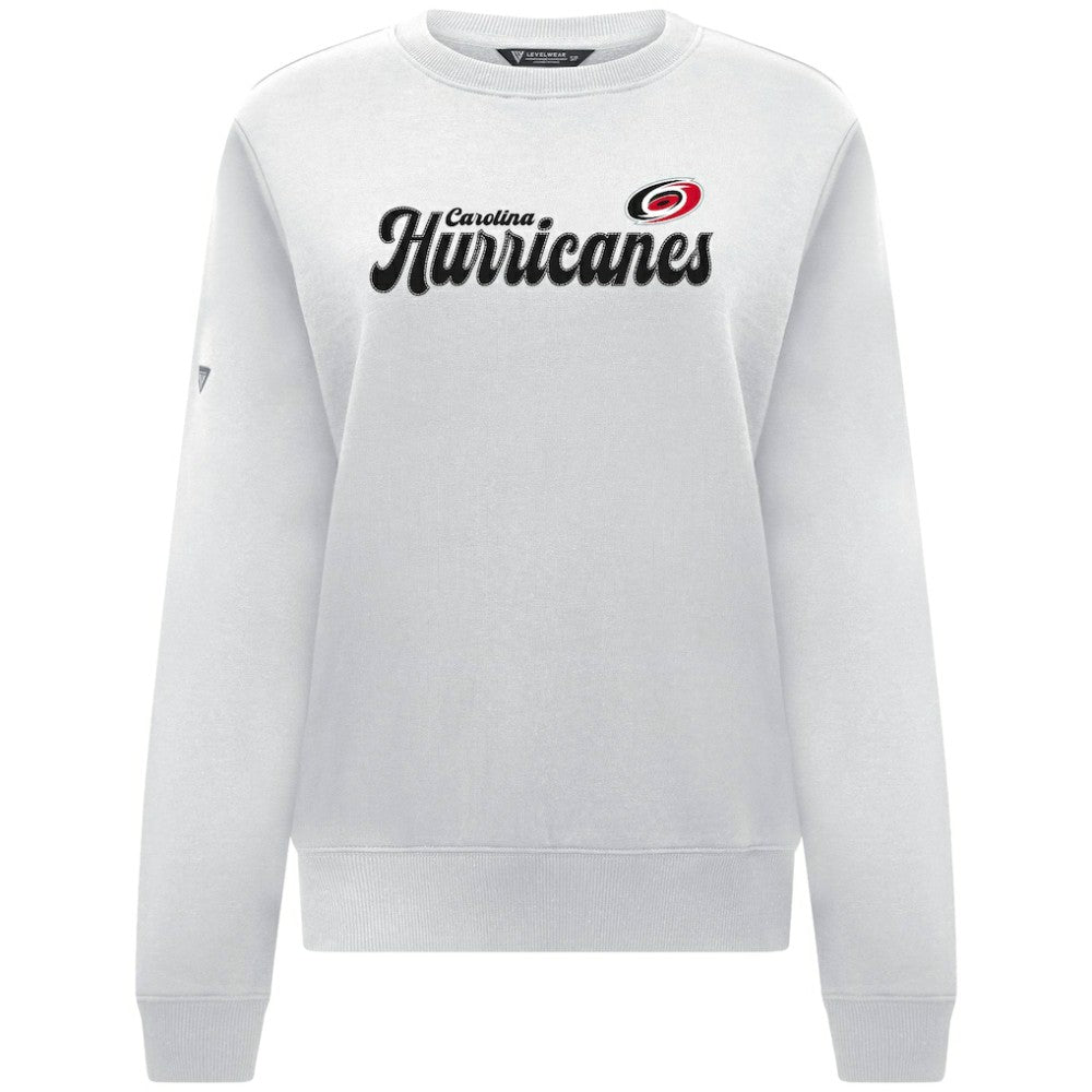 Carolina Hurricanes Levelwear Women's Yvette Big Script Tri-Blend Sweatshirt - White | NHL sale
