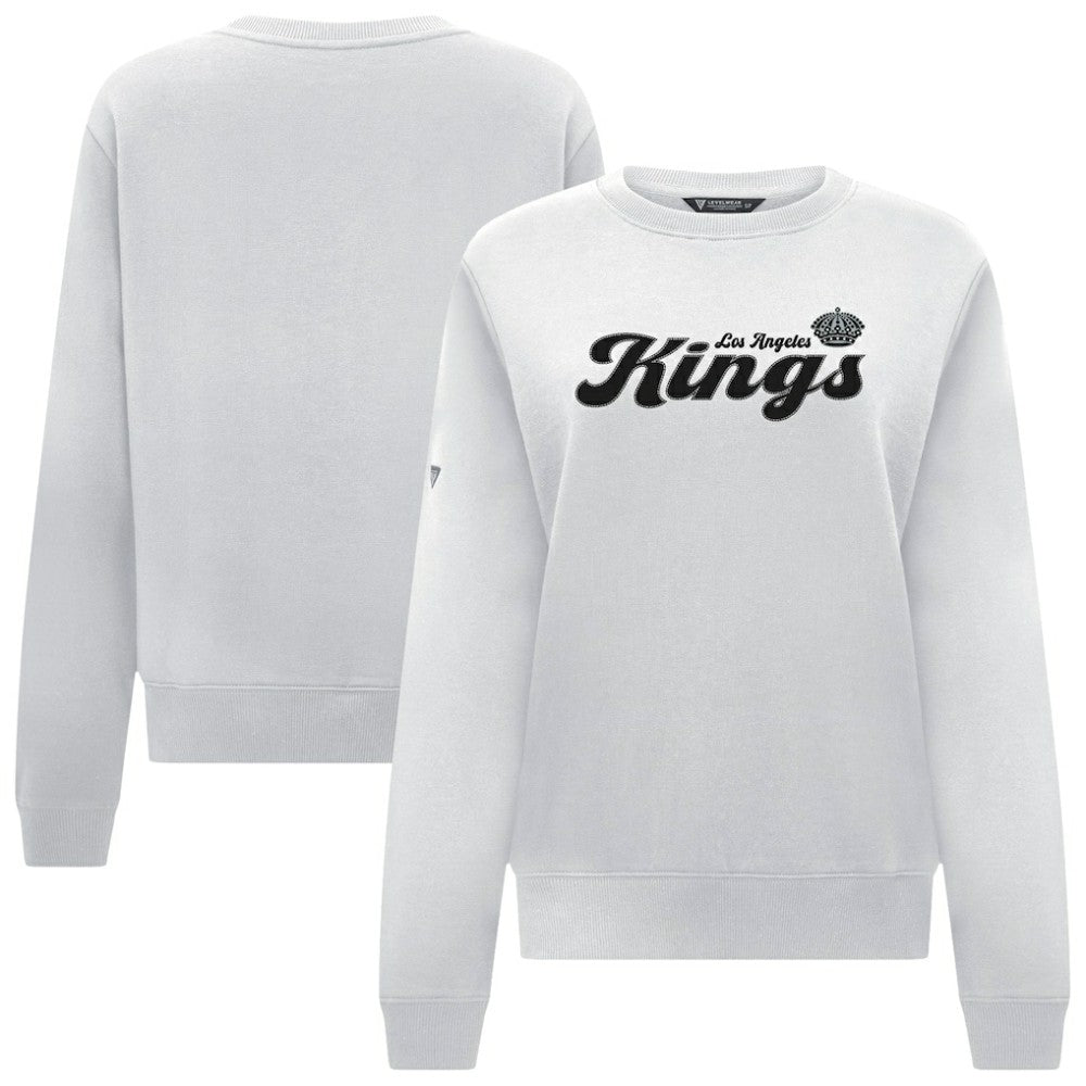 Los Angeles Kings Levelwear Women's Yvette Big Script Tri-Blend Sweatshirt - White | NHL on sale