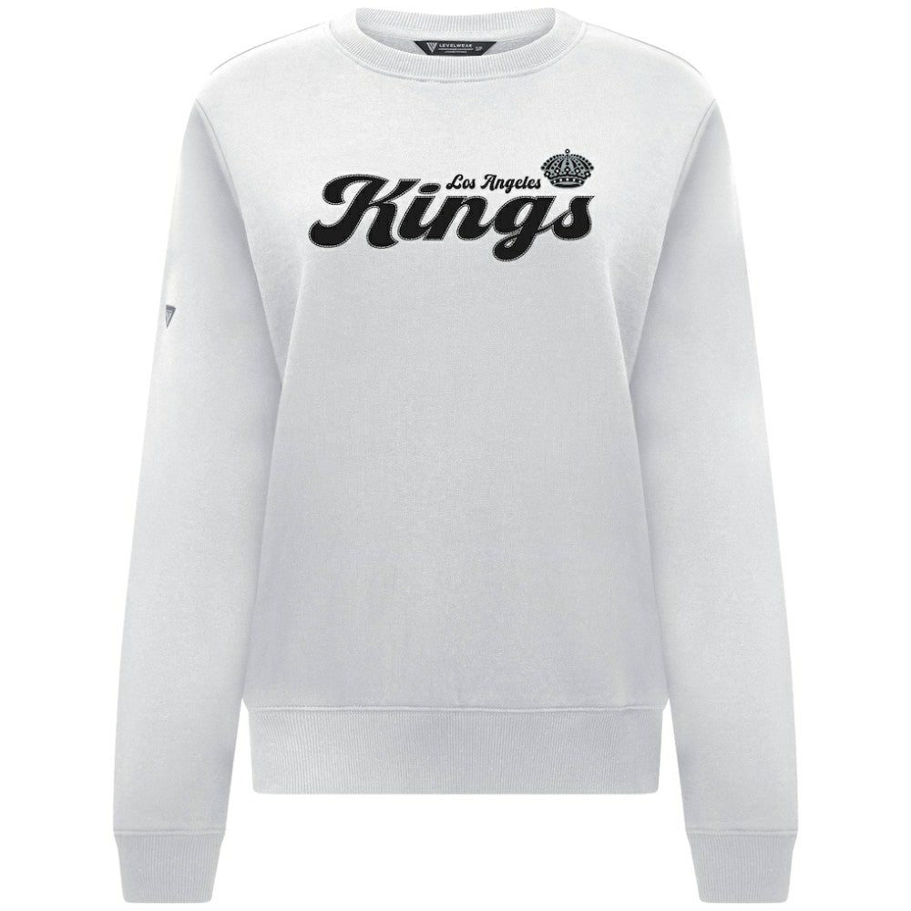 Los Angeles Kings Levelwear Women's Yvette Big Script Tri-Blend Sweatshirt - White | NHL on sale