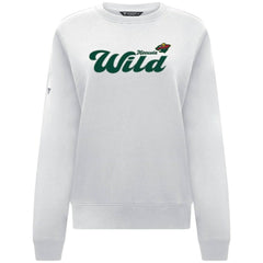 Minnesota Wild Levelwear Women's Yvette Big Script Tri-Blend Sweatshirt - White | NHL Lifestyle