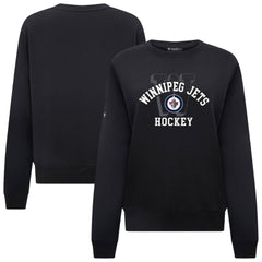 Winnipeg Jets Levelwear Women's Yvette Limelight Big Letter Sweatshirt - Black | NHL on sale