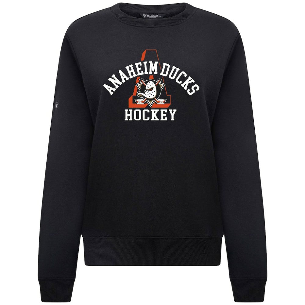 Anaheim Ducks Levelwear Women's Yvette Limelight Big Letter Sweatshirt - Black | NHL discount