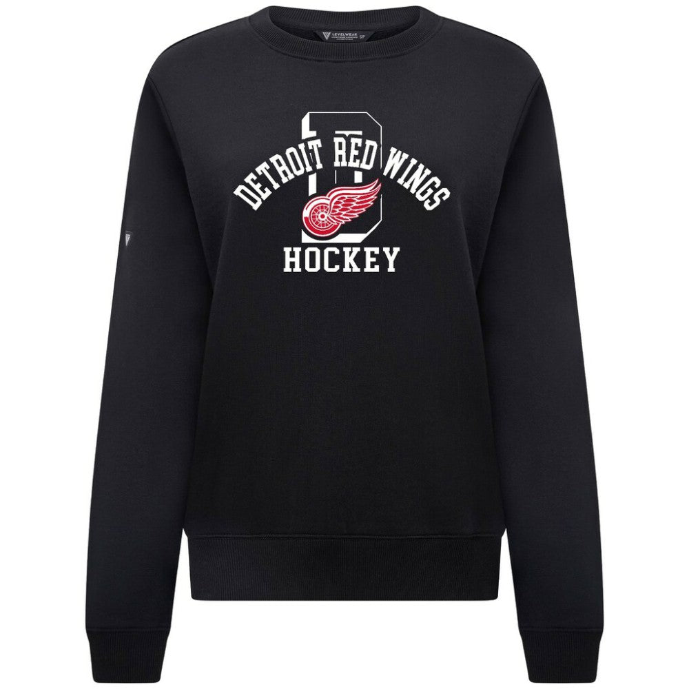 Detroit Red Wings Levelwear Women's Yvette Limelight Big Letter Sweatshirt - Black | NHL discount