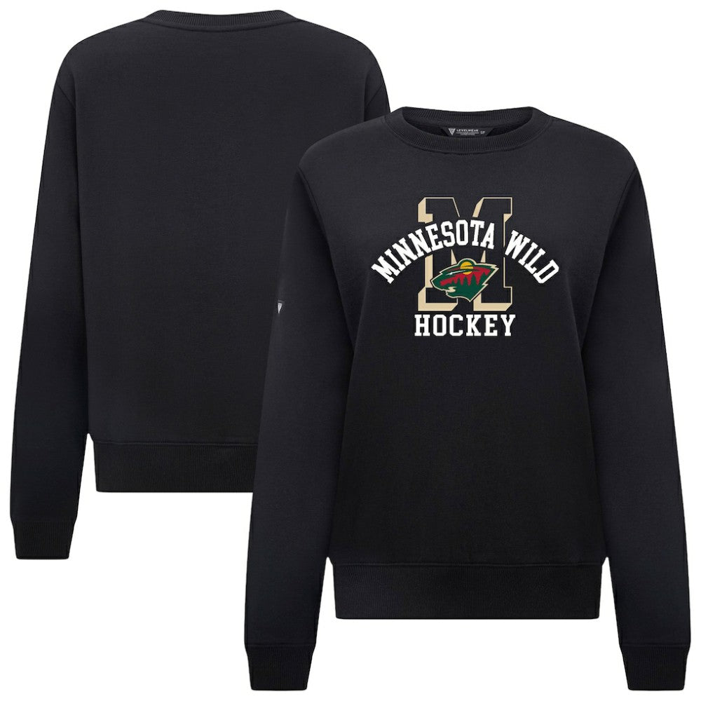 Minnesota Wild Levelwear Women's Yvette Limelight Big Letter Sweatshirt - Black | NHL online