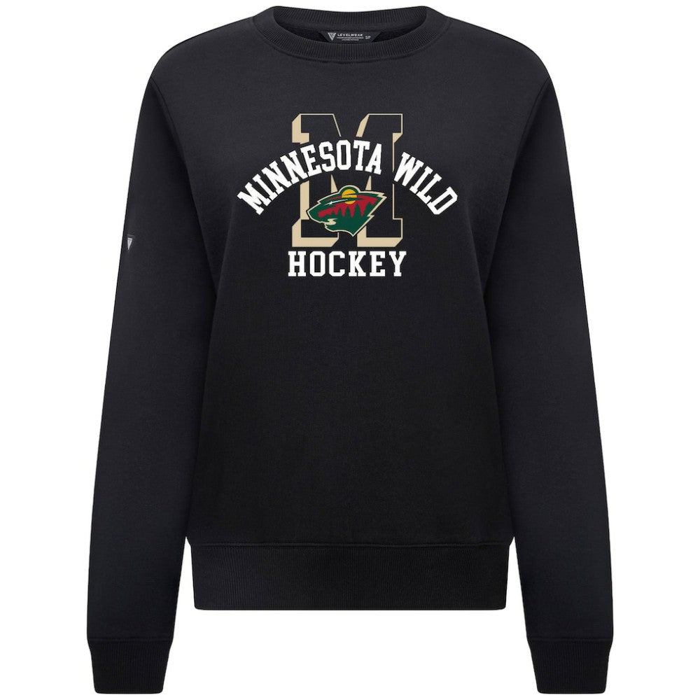 Minnesota Wild Levelwear Women's Yvette Limelight Big Letter Sweatshirt - Black | NHL online