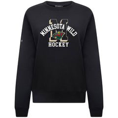 Minnesota Wild Levelwear Women's Yvette Limelight Big Letter Sweatshirt - Black | NHL online