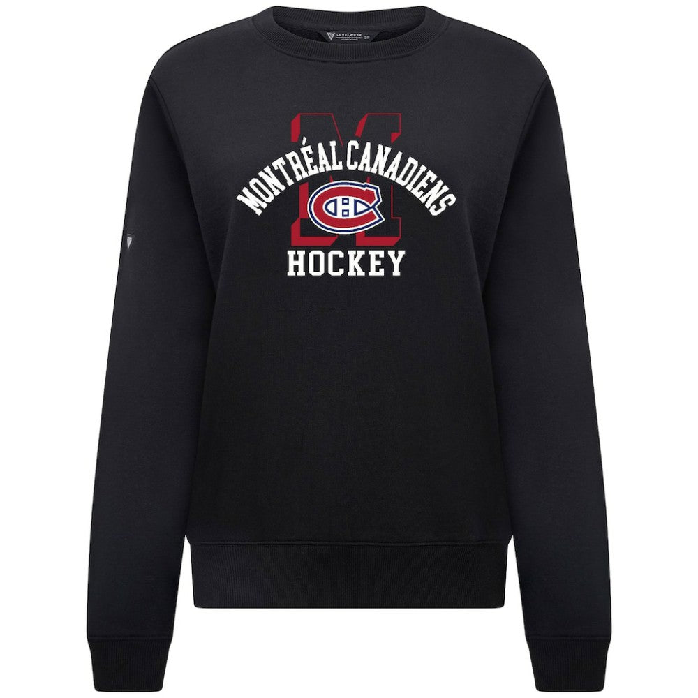 Montreal Canadiens Levelwear Women's Yvette Limelight Big Letter Sweatshirt - Black | NHL online