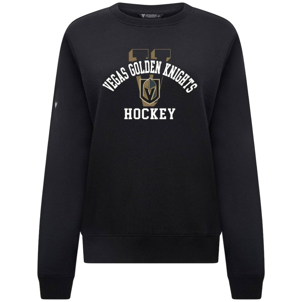 Vegas Golden Knights Levelwear Women's Yvette Limelight Big Letter Sweatshirt - Black | NHL Lifestyle