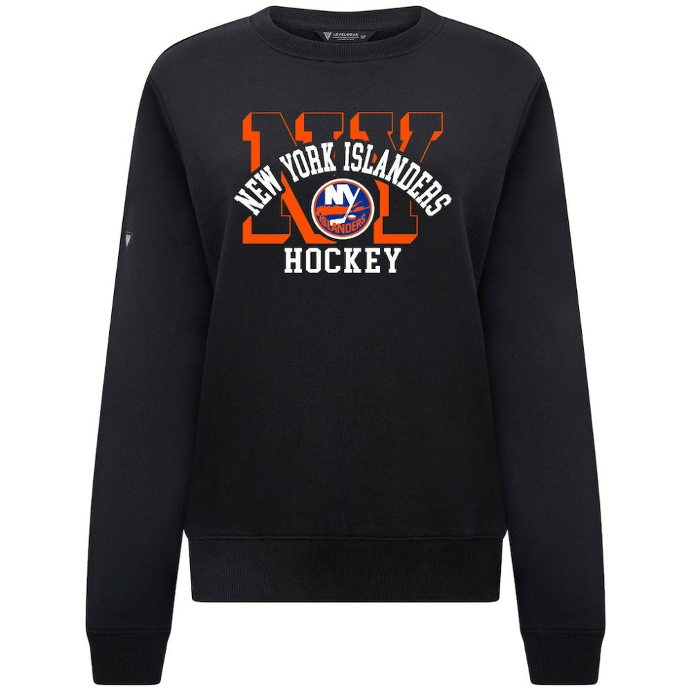 New York Islanders Levelwear Women's Yvette Limelight Big Letter Sweatshirt - Black | NHL discount