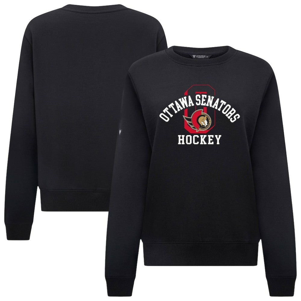 Ottawa Senators Levelwear Women's Yvette Limelight Big Letter Sweatshirt - Black | NHL Lifestyle