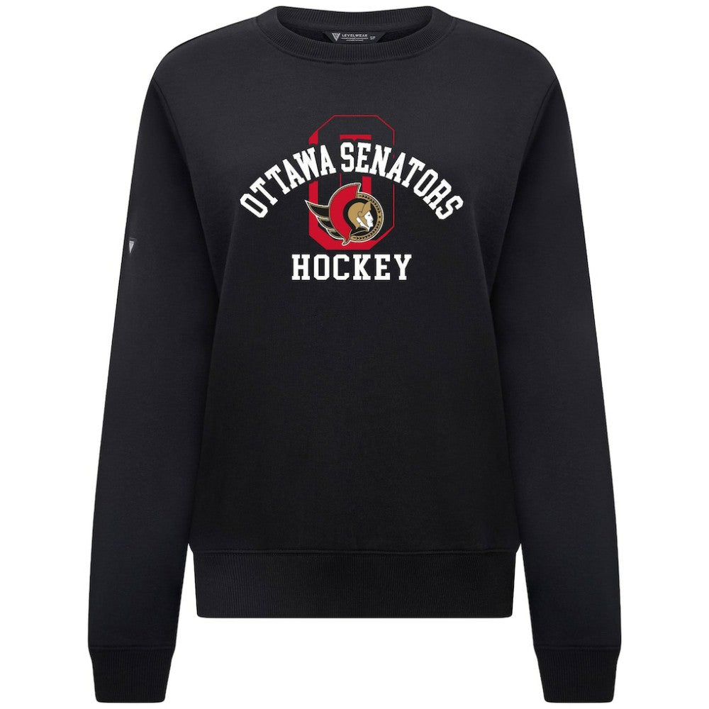 Ottawa Senators Levelwear Women's Yvette Limelight Big Letter Sweatshirt - Black | NHL Lifestyle