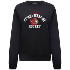 Ottawa Senators Levelwear Women's Yvette Limelight Big Letter Sweatshirt - Black | NHL Lifestyle