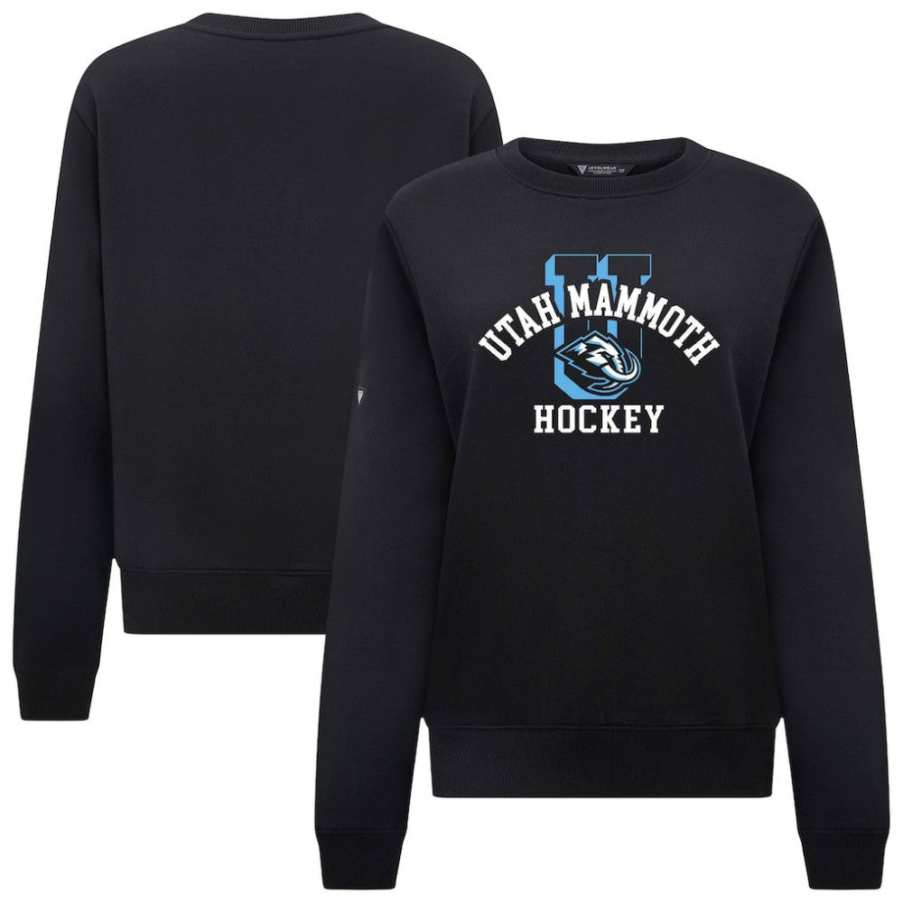 Utah Mammoth Levelwear Women's Yvette Limelight Big Letter Sweatshirt - Black | NHL on sale