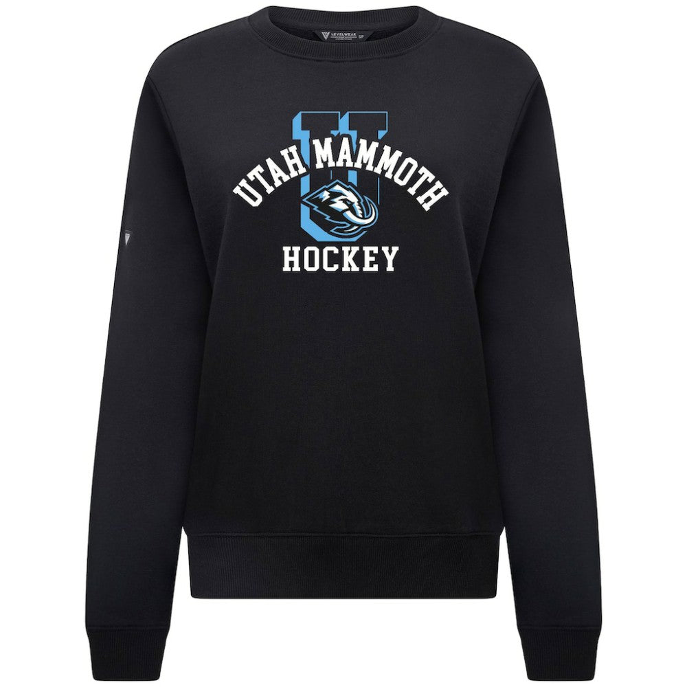 Utah Mammoth Levelwear Women's Yvette Limelight Big Letter Sweatshirt - Black | NHL on sale