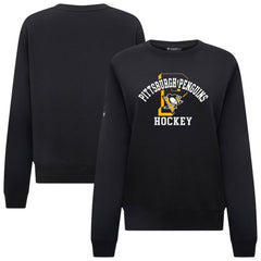 Pittsburgh Penguins Levelwear Women's Yvette Limelight Big Letter Sweatshirt - Black | NHL online