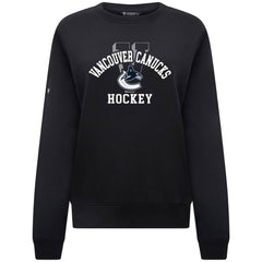 Vancouver Canucks Levelwear Women's Yvette Limelight Big Letter Sweatshirt - Black | NHL Clearance