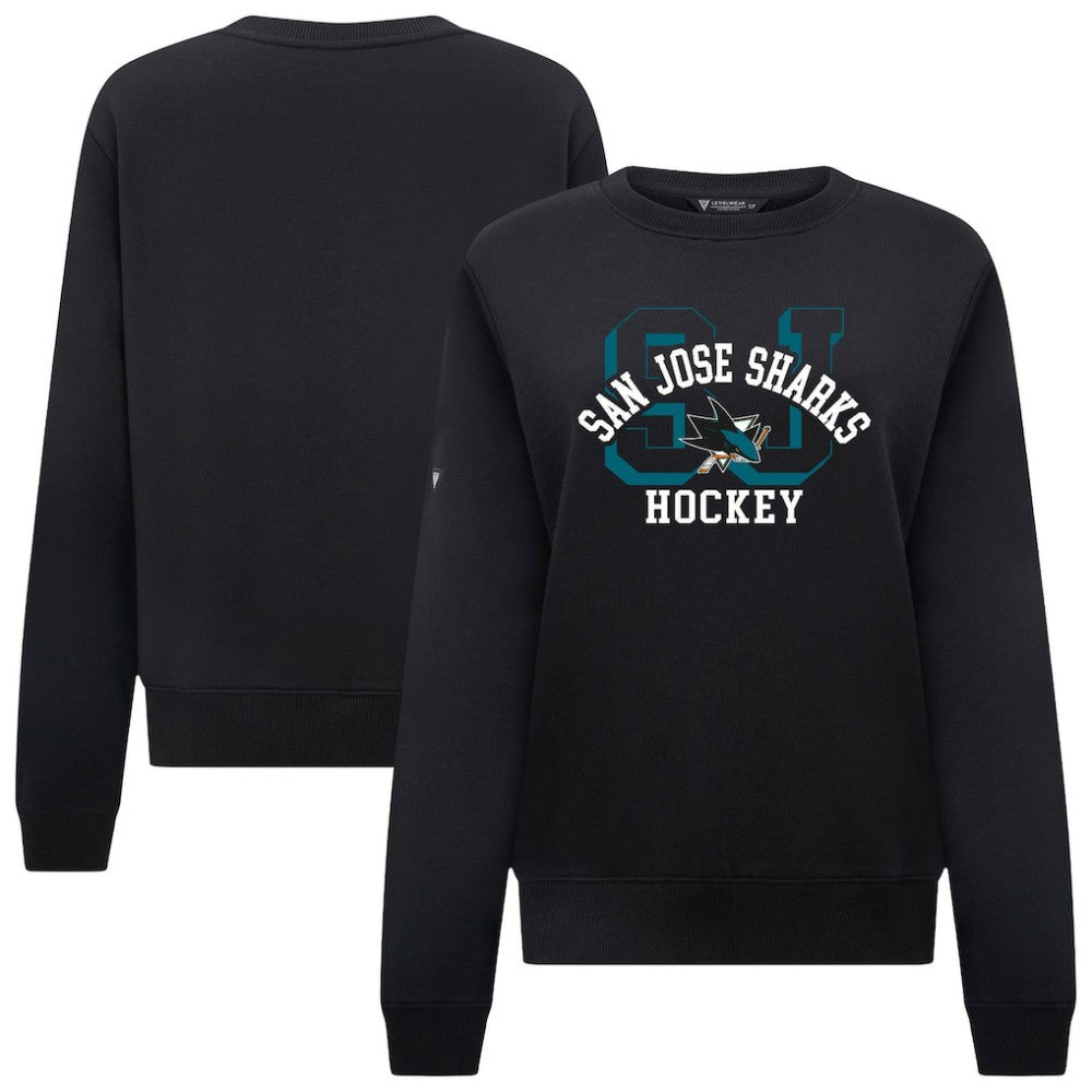 San Jose Sharks Levelwear Women's Yvette Limelight Big Letter Sweatshirt - Black | NHL discount