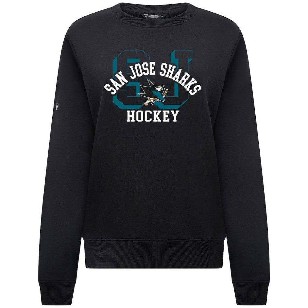 San Jose Sharks Levelwear Women's Yvette Limelight Big Letter Sweatshirt - Black | NHL discount