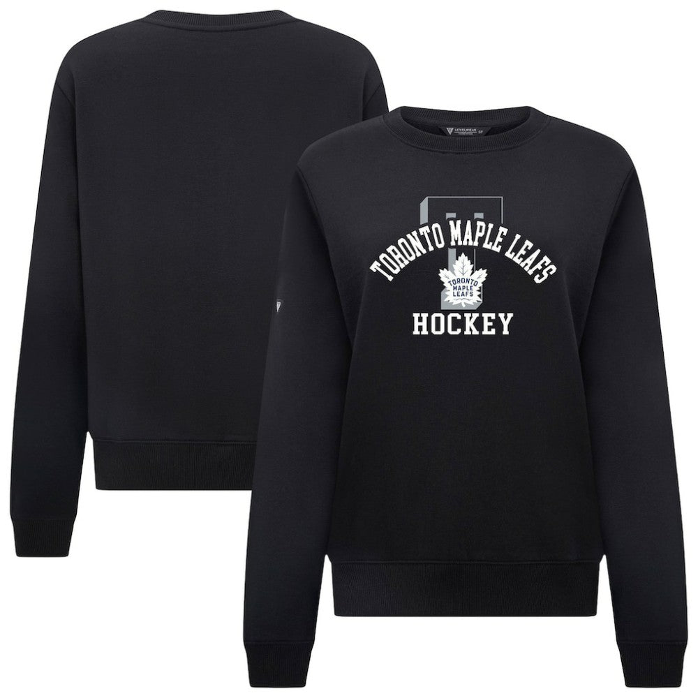Toronto Maple Leafs Levelwear Women's Yvette Limelight Big Letter Sweatshirt - Black | NHL near me