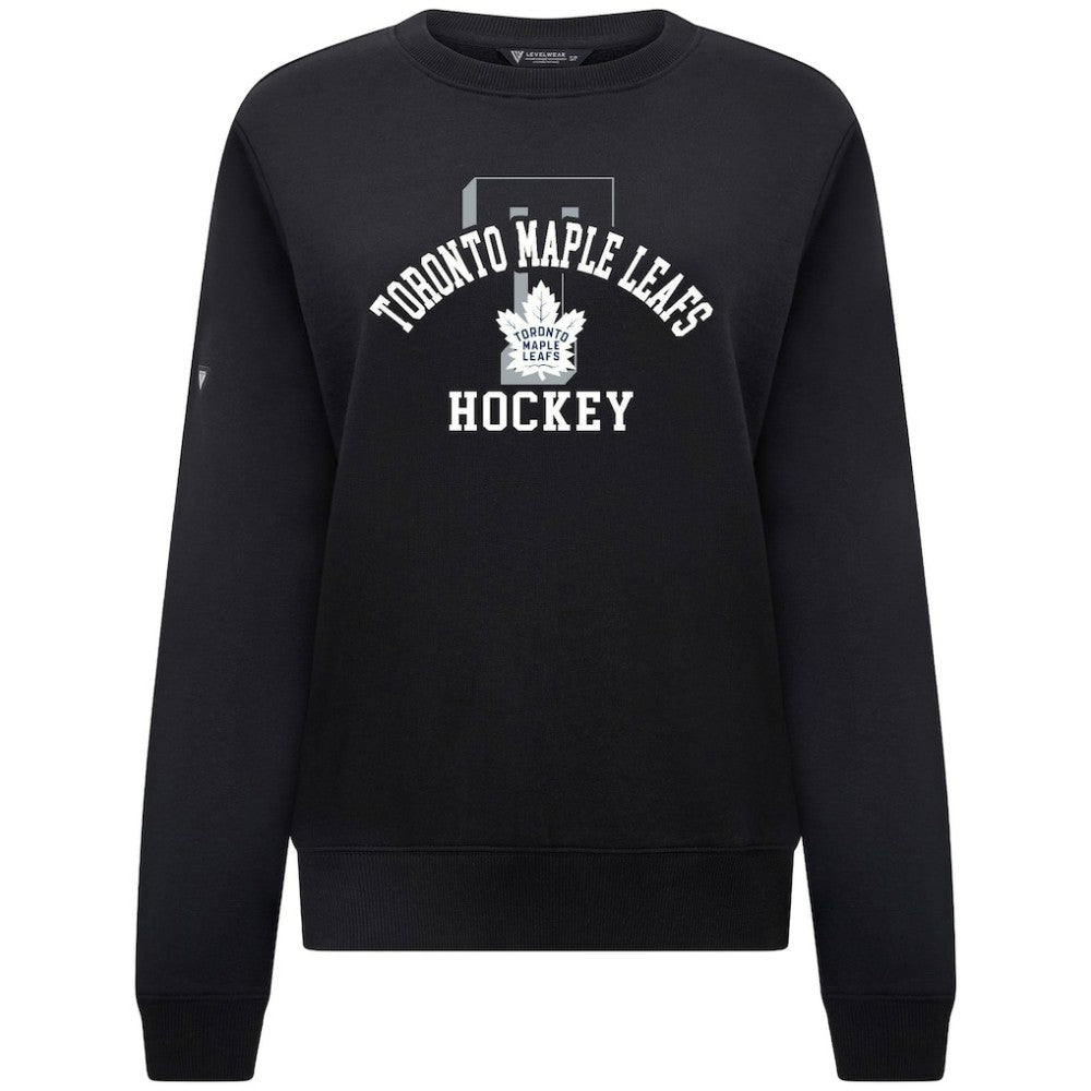 Toronto Maple Leafs Levelwear Women's Yvette Limelight Big Letter Sweatshirt - Black | NHL near me