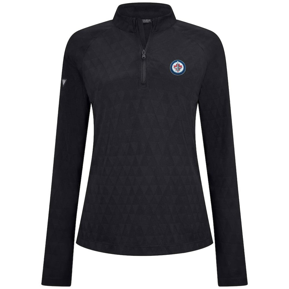 Winnipeg Jets Levelwear Women's Spike Raglan Quarter-Zip Top - Black | NHL online