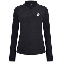 Toronto Maple Leafs Levelwear Women's Spike Raglan Quarter-Zip Top - Black | NHL Clearance