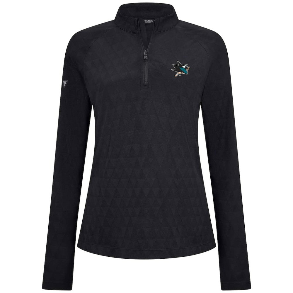 San Jose Sharks Levelwear Women's Spike Raglan Quarter-Zip Top - Black | NHL online