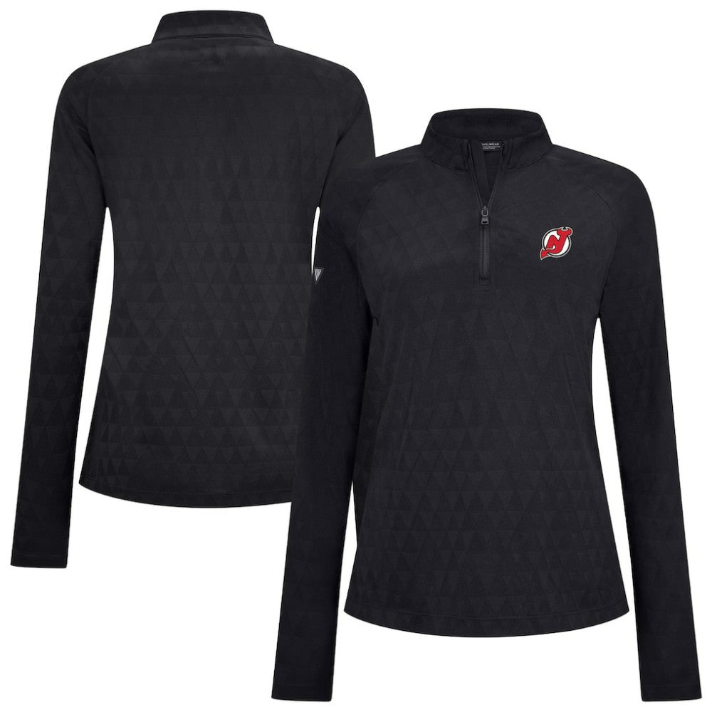 New Jersey Devils Levelwear Women's Spike Raglan Quarter-Zip Top - Black | NHL sale