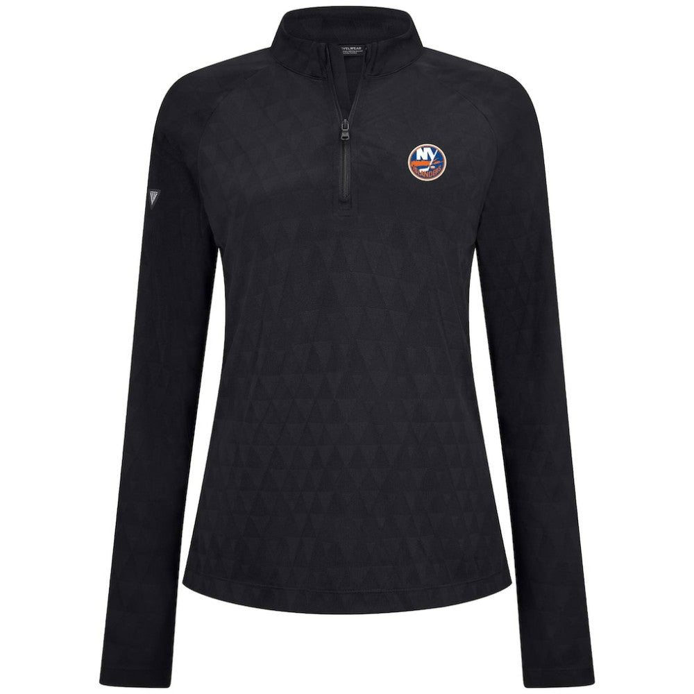 New York Islanders Levelwear Women's Spike Raglan Quarter-Zip Top - Black | NHL discount