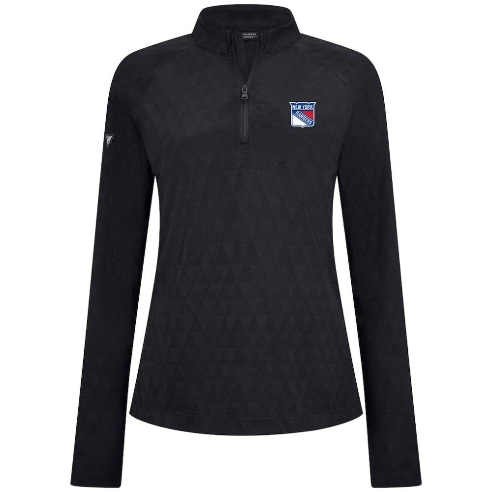 New York Rangers Levelwear Women's Spike Raglan Quarter-Zip Top - Black | NHL online