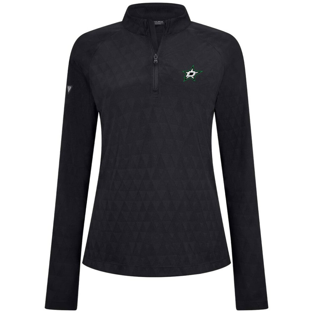 Dallas Stars Levelwear Women's Spike Raglan Quarter-Zip Top - Black | NHL on sale