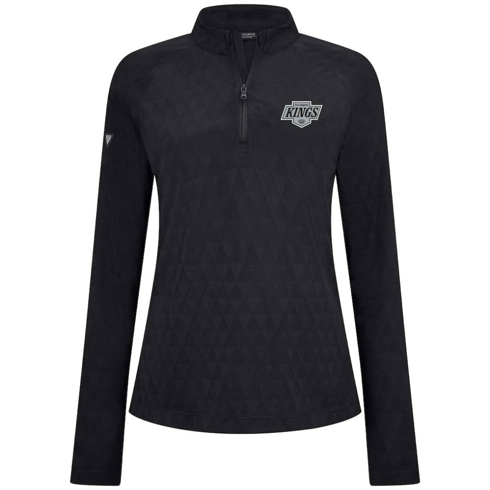 Los Angeles Kings Levelwear Women's Spike Raglan Quarter-Zip Top - Black | NHL Clearance