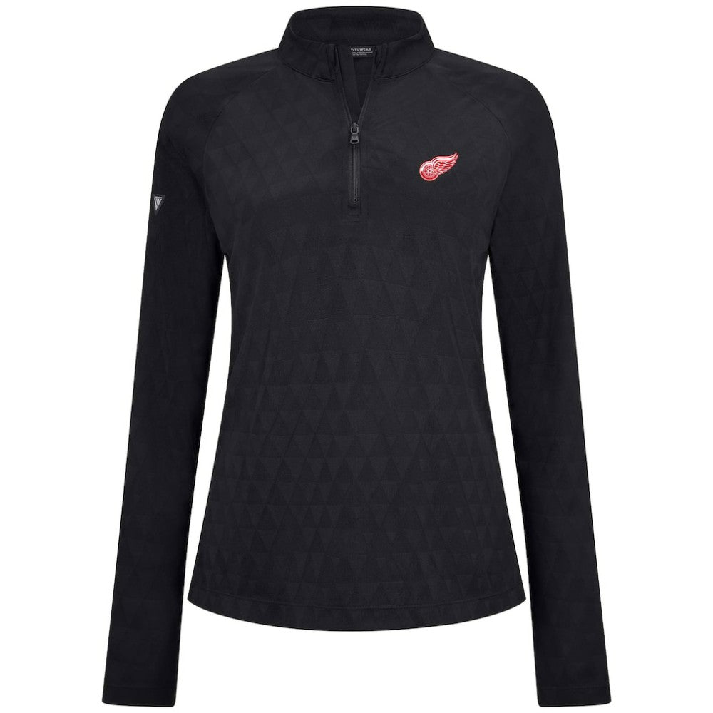 Detroit Red Wings Levelwear Women's Spike Raglan Quarter-Zip Top - Black | NHL sale