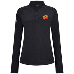 Calgary Flames Levelwear Women's Spike Raglan Quarter-Zip Top - Black | NHL discount