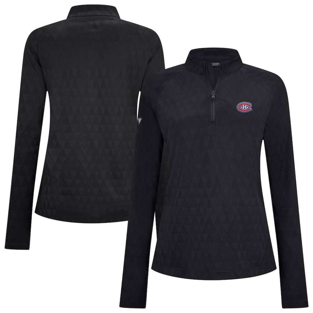Montreal Canadiens Levelwear Women's Spike Raglan Quarter-Zip Top - Black | NHL sale