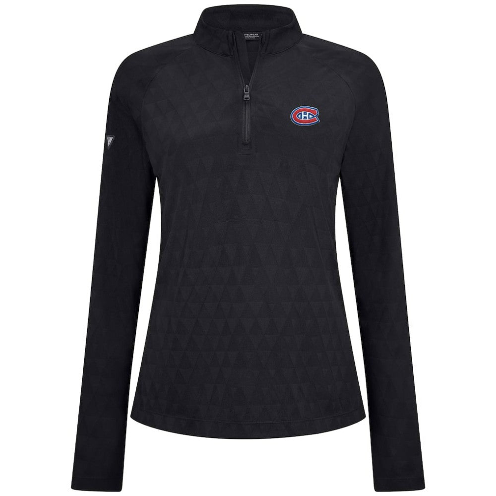 Montreal Canadiens Levelwear Women's Spike Raglan Quarter-Zip Top - Black | NHL sale