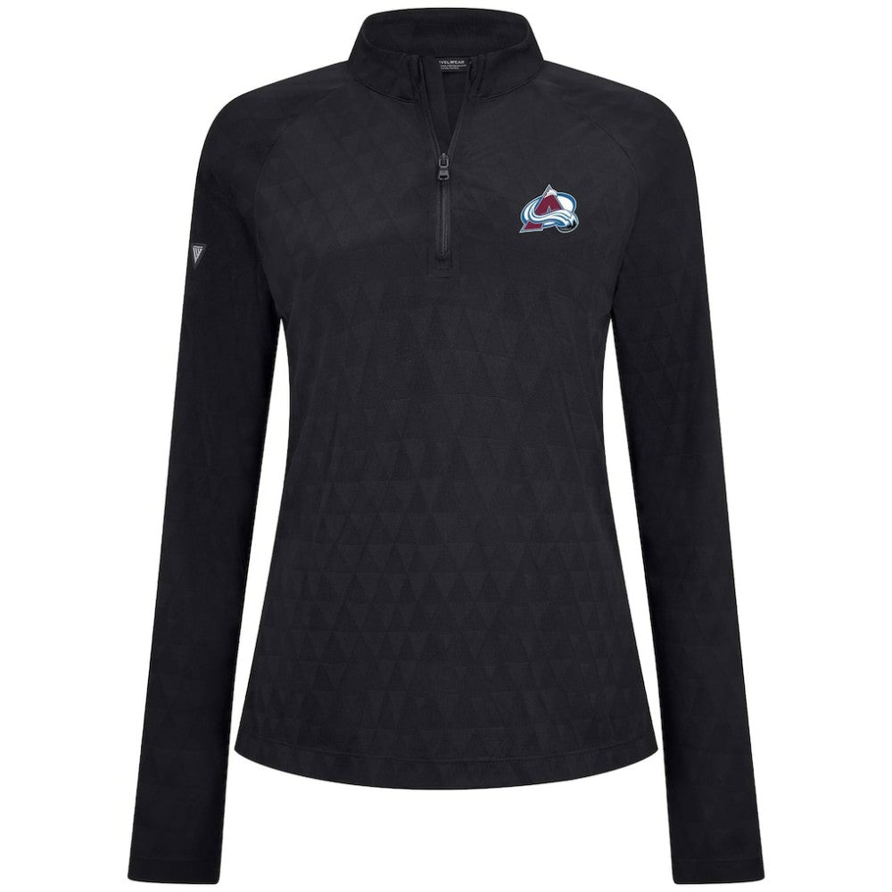 Colorado Avalanche Levelwear Women's Spike Raglan Quarter-Zip Top - Black | NHL online