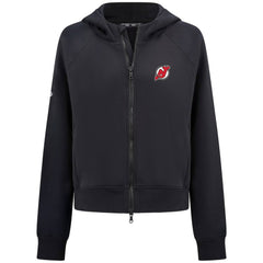 New Jersey Devils Levelwear Women's Judd Raglan Full-Zip Hoodie - Black | NHL Lifestyle