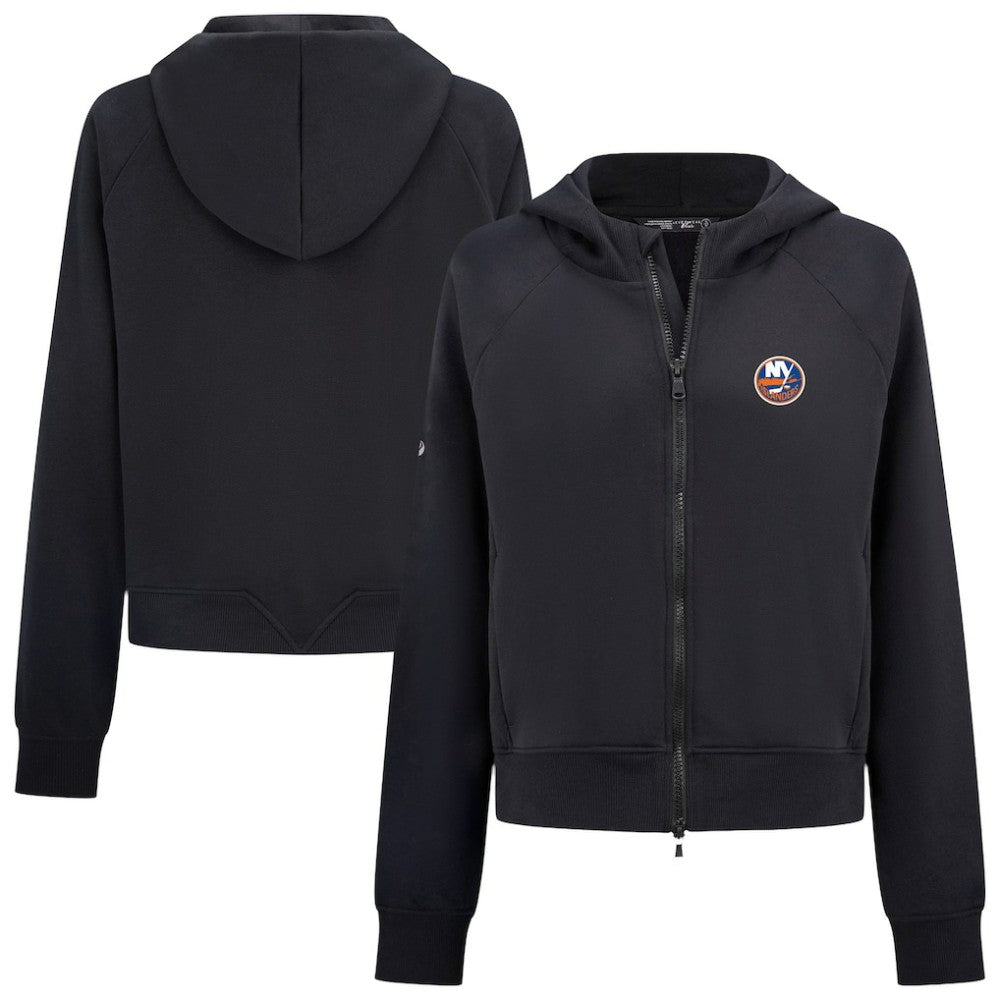 New York Islanders Levelwear Women's Judd Raglan Full-Zip Hoodie - Black | NHL Clearance