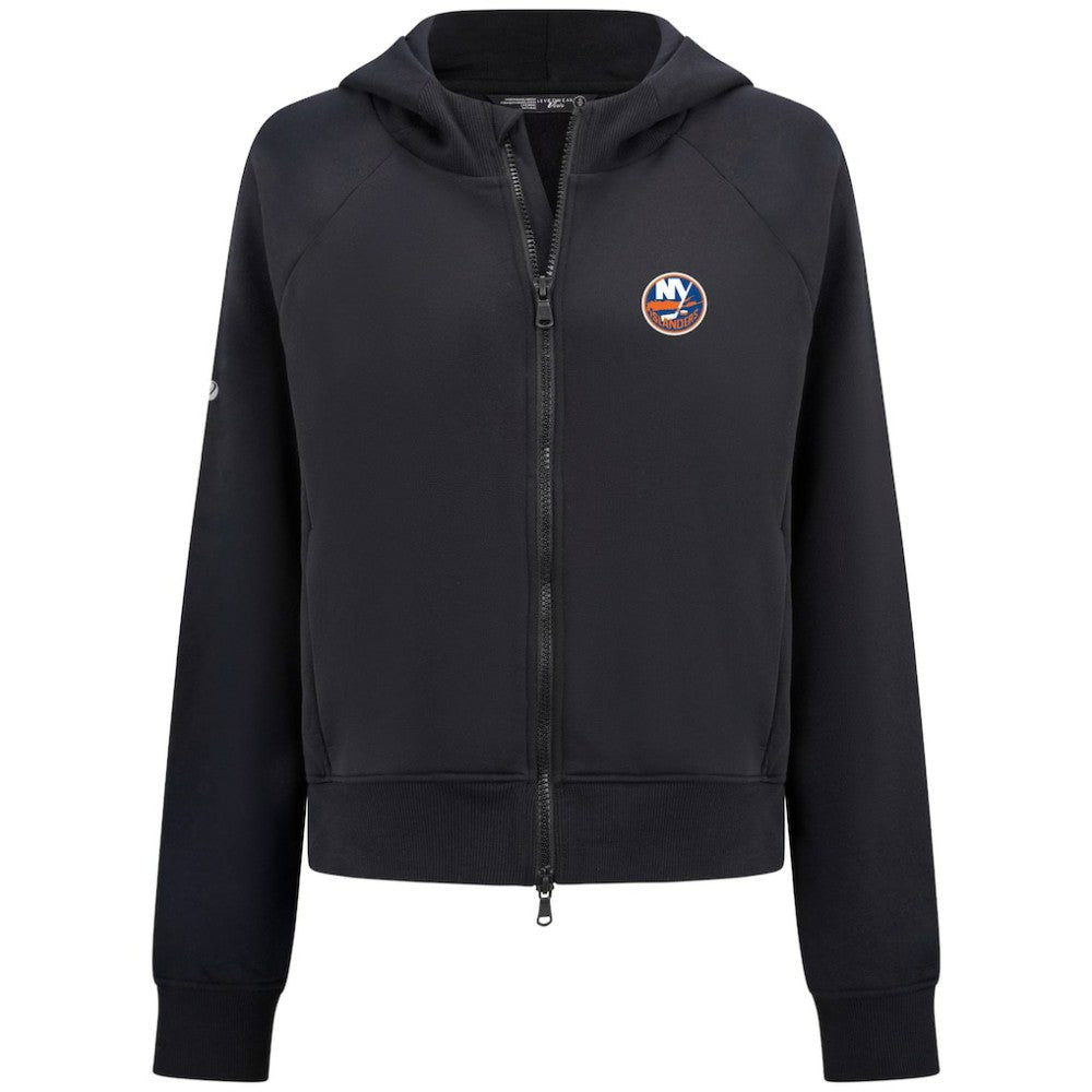 New York Islanders Levelwear Women's Judd Raglan Full-Zip Hoodie - Black | NHL Clearance